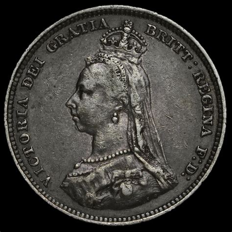 1887 Queen Victoria Jubilee Head Silver Shilling VF