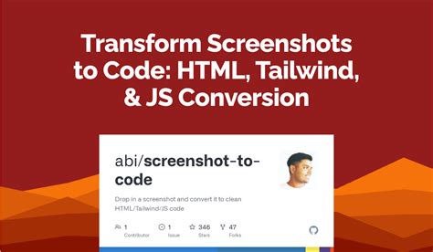 Screenshot To Code HTML Tailwind JS Conversion