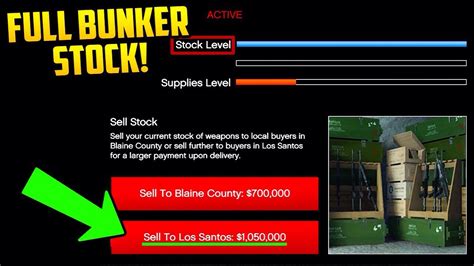 SELLING FULL BUNKER STOCK GTA ONLINE YouTube