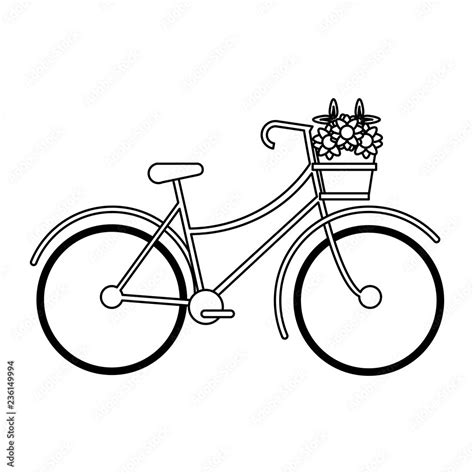 Vintage bike cartoon black and white Stock Vector | Adobe Stock