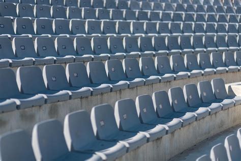 Premium Photo | Modern outdoor amphitheater with rows of gray chairs