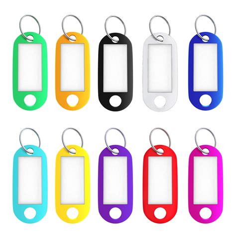 Buy 150 Pack Plastic Key Tags, 10 Assorted Colors Key Keychain Tags ...