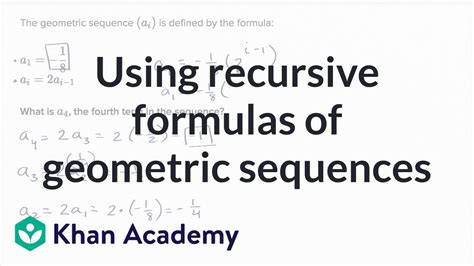 Recursive Formula For Geometric Sequence Worksheets