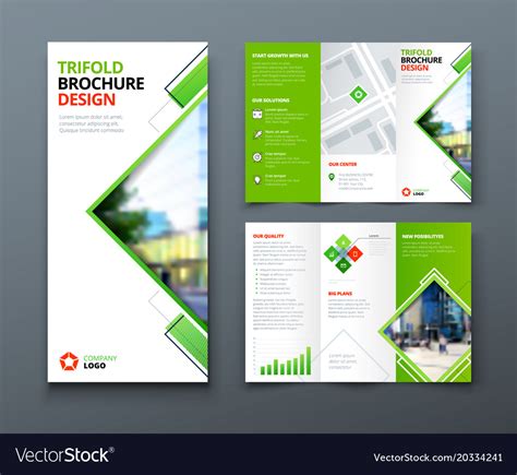 Tri Fold Brochure Design Corporate Business Vector Image