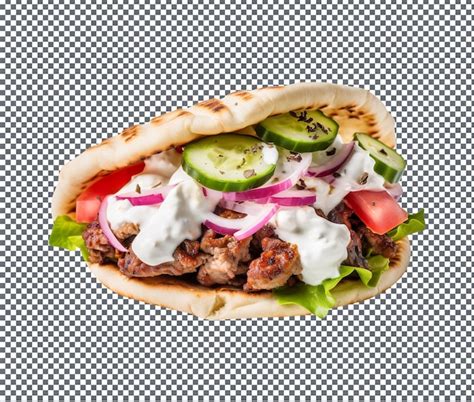 Spicy And Yummy Greek Gyro Burger Isolated On Transparent Background