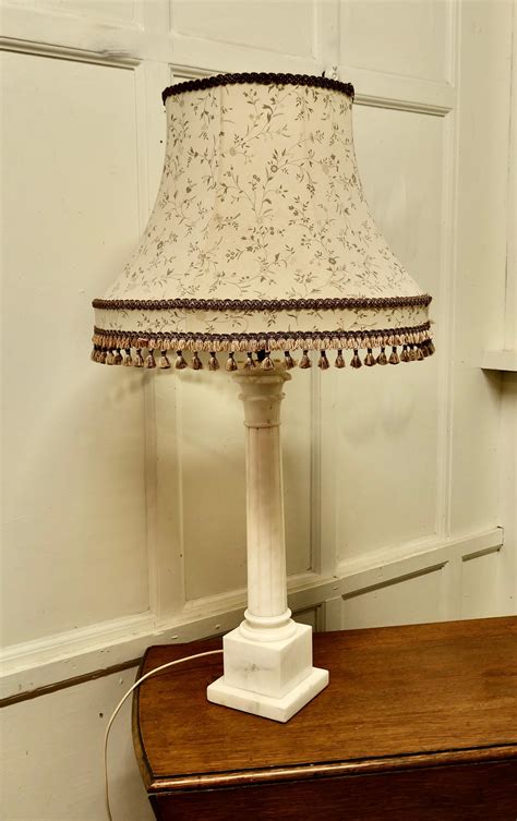 Large White Marble Corinthian Column Table Lamp For Sale At 1stdibs Marble Sterling