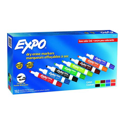 Expo Low Odour Dry Erase Markers Class Pack Assorted Colours Chisel