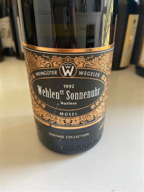 Wegeler Wehlener Sonnenuhr Riesling Auslese Germany Mosel Saar