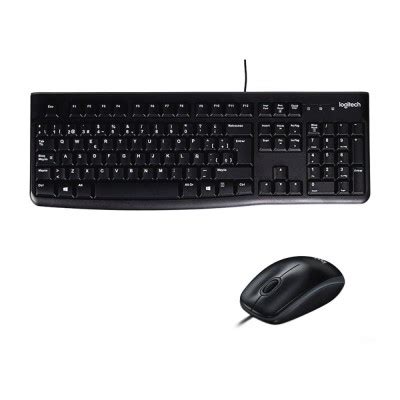 kit de teclado  mouse logitech mk alambrico usb color negro