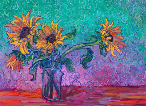 Expressive Sunflowers Bloom on Vibrant Open-Impressionist Canvases | My Modern Met