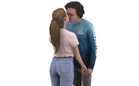 Girl And Boy Kissing 3D Model By Renderbot LLC