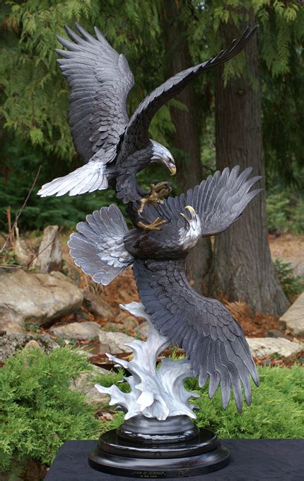 Wings Of Courtship Bronze Bald Eagle Sculpture By Mike Curtis