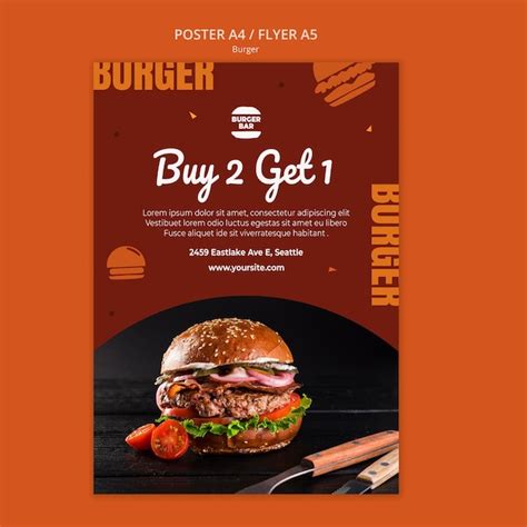 Burger Menu Poster Template Psd High Quality Free Psd Templates For