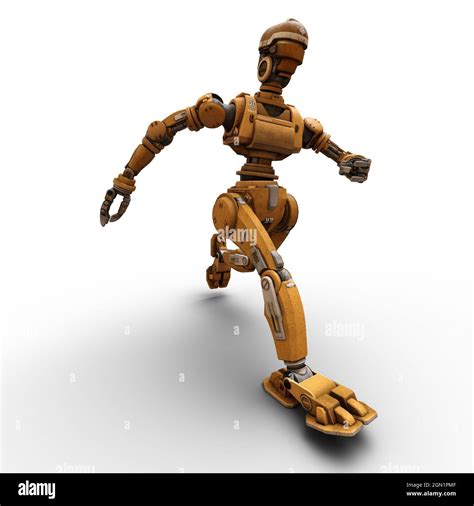 3D-illustration of giant sci-fi robot over white Stock Photo - Alamy