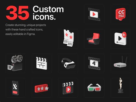 35 Cinema 3d Icons Free Design Resources