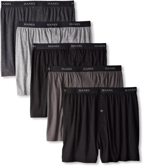 Hanes Men S 5 Pack Ultimate Expuestos Cintura Knit Boxer Teñido