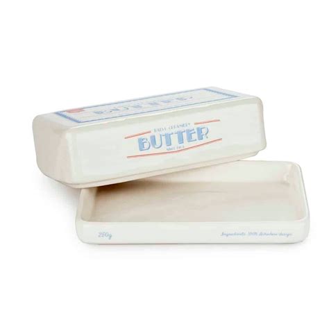 Ceramic Butter Dish With Lid Novelty White 250g Container Ts Tomorrow