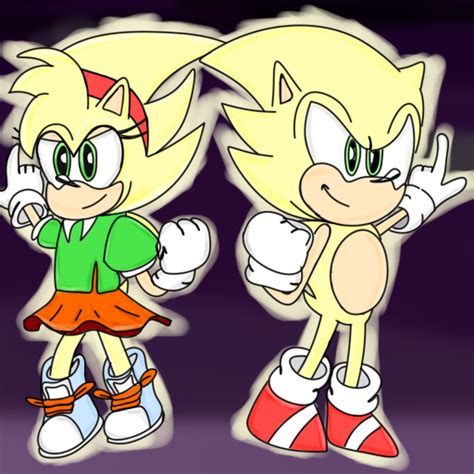 Classic Super Sonic and Classic Super Amy. by JamesSonicGO on DeviantArt