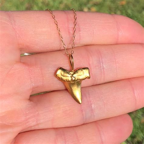 Gold Plated Shark Necklace Etsy