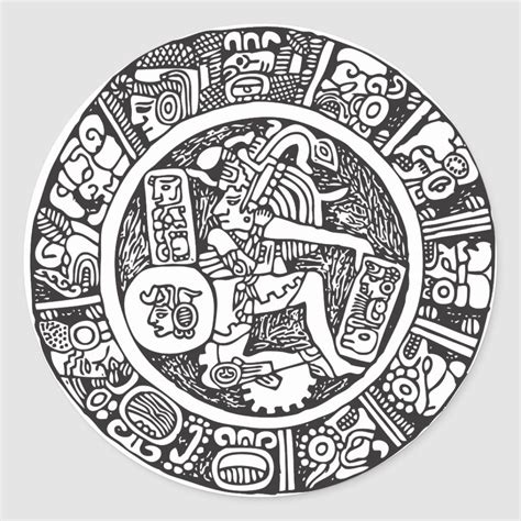 Mayan Circle Mexican Hieroglyphmaya Classic Round Sticker Zazzle