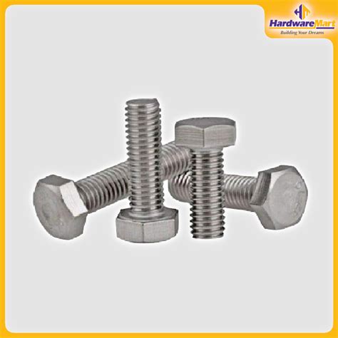 Stainless Steel Hex Head Bolt And Nut M X Mm Hardwaremart