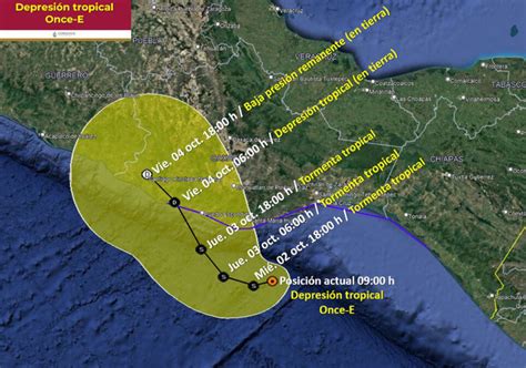 Depresión tropical Once E en Oaxaca trayectoria y cuándo tocará tierra