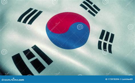 Bandeira Da Coreia Do Sul Acenando Ao Vento Bandeira Nacional Da