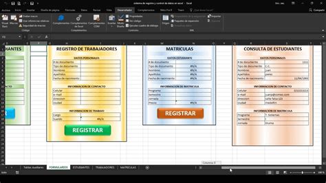 Sistema De Registro Y Control De Datos En Excel Taller V Deo