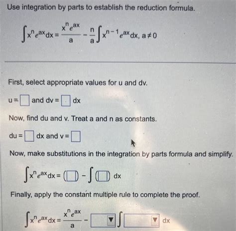 Solved Use Integration By Parts To Establish The Reduction Chegg