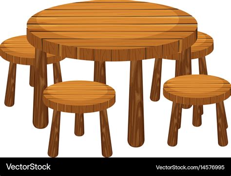 Round table and chairs Royalty Free Vector Image