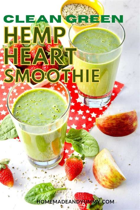 Healthy Hemp Heart Clean Green Smoothie Homemade Yummy