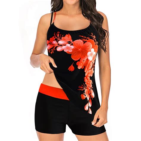 Charmgo Swim Suits For Women 2024 Clearance Women S Tankini Large Bikini Set Digital Print