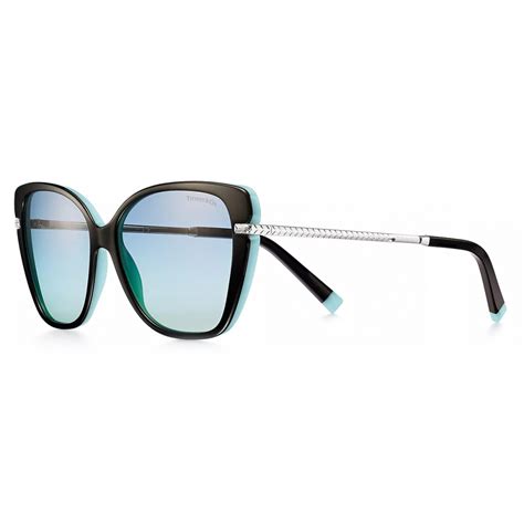 Tiffany And Co Cat Eye Sunglasses Black Gradient Blue Wheat Leaf Collection Tiffany And Co