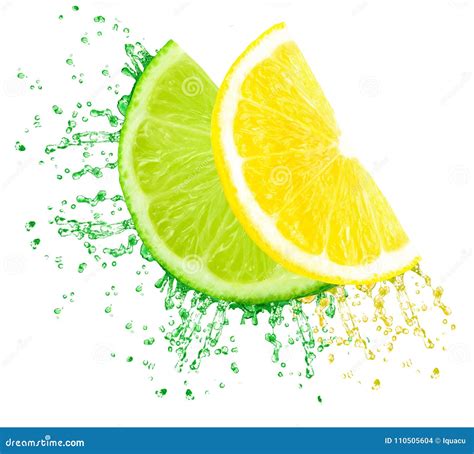 Lemon And Lime Splash Stock Photo Image Of Ripe Lemon 110505604