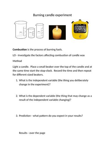 Burning candle experiment | Teaching Resources