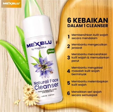 Natural Face Cleanser Mexblue Magic Blue 60ml Sunnah Niaga