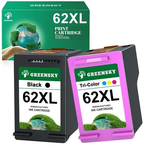 GREENSKY 2 Cartouche D Encre Compatible Pour HP 62 XL HP 62XL Pour Envy