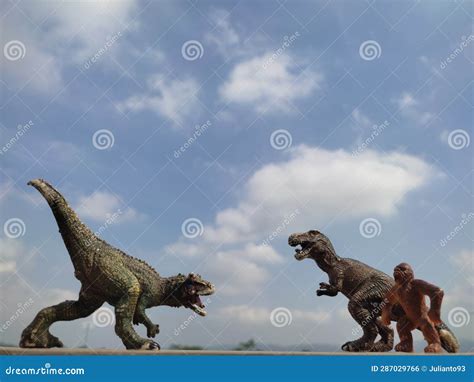 Dinosaurs Were The Dominant Vertebrates In The Mesozoic Era Toys Stock