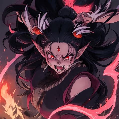 Nezuko Se Est Convirtiendo En Demonio Foto Premium