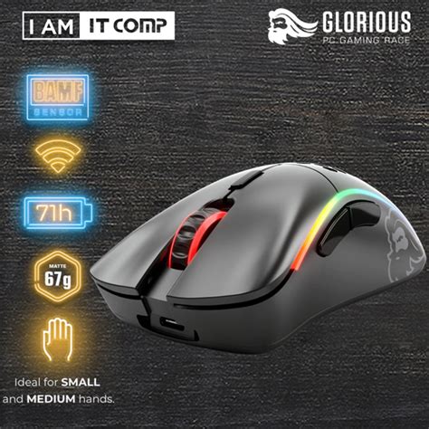 Glorious Model D Model D Minus Wireless Gaming Mouse Matte Black