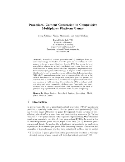 (PDF) Procedural Content Generation in Competitive Multiplayer Platform ...