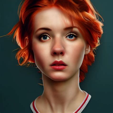 Shocked Surprised Redhead Female Realistic Midjourney Openart