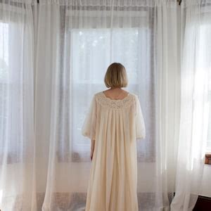 1960 S Chiffon Nightgown Peignoir Set Beige Nude Size M L