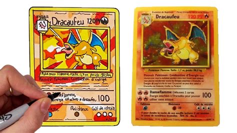 Comment Dessiner La Carte Pokemon Dracaufeu Holographique 1ere Edition