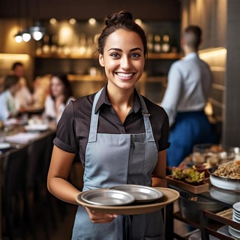 Premium Ai Image A Woman Holding A Tray With Food On It