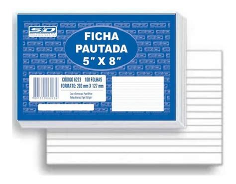 Caixa Fich Rio De Mesa Mdf X Ndice Fichas Pautada