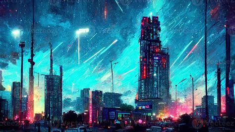 Fondo De Pantalla De La Ciudad Cyberpunk