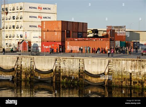 Cargo Containers On Wharf Maniitsoq Sukkertoppen West Greenland