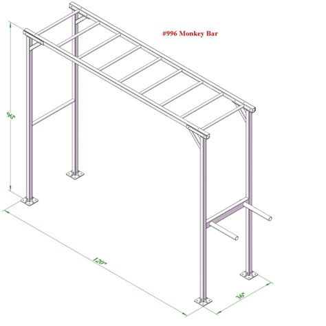 996 Stand Alone Monkey Bars Rig Power Body Fitness Inc