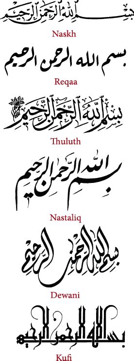 Types Of Arabic Calligraphy